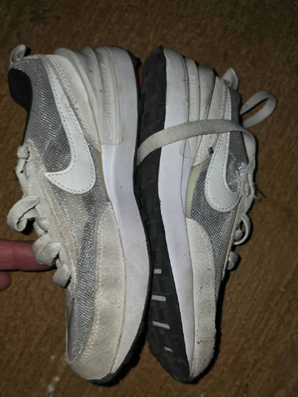 Nike Kids White and Light Gray Sneakers